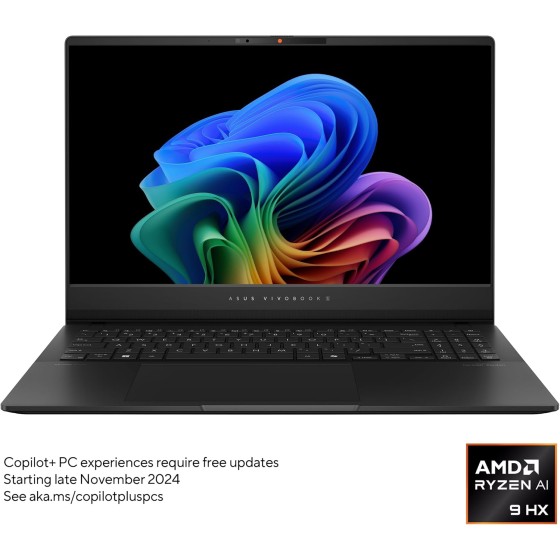 ASUS Vivobook S 15 15.6” 3K OLED Laptop, Copilot+ PC, AMD Ryzen™ AI 9 HX 370, 32GB RAM, 1TB SSD, Windows 11 Home, Neutral Black, M5506WA-DS96