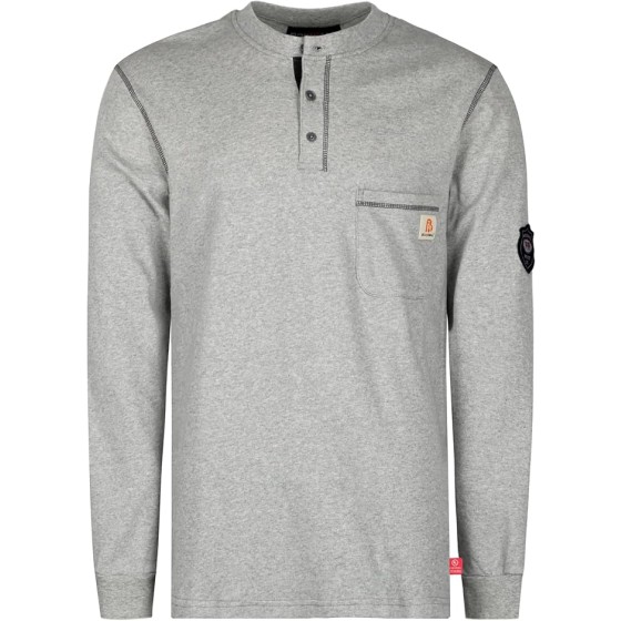 BOCOMAL FR Shirts Flame Resistant Henley Shirt NFPA2112/CAT2 7oz Men's Long Sleeve Fire Retardant Clothing